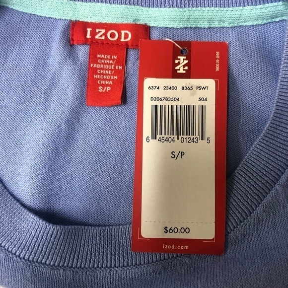 Izod Striped Long Sleeve Lightweight Sweater Size Small NWT - Picture 3 of 5